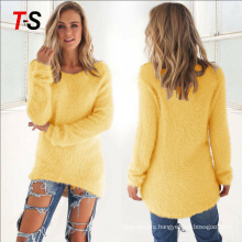 Fashion solid color long sleeve women's sweater top